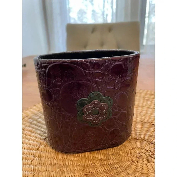 Purple Faux Leather Storage Holder - Picture 1 of 7